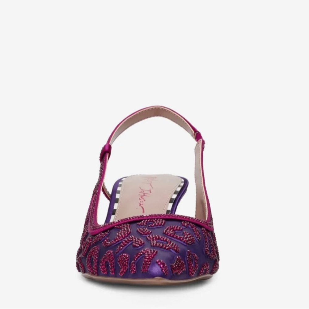 Betsey Johnson Purple & Fuchsia Embellished Slingback Pump Size 9.5M - Picture 2 of 6